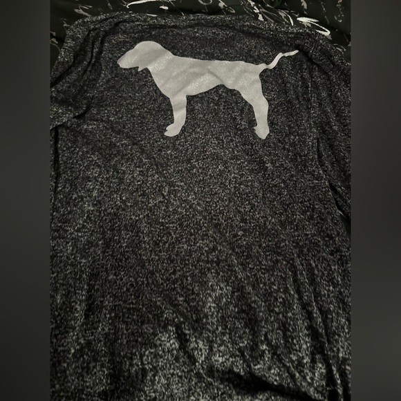 PINK Grey Long Sleeve Tee Size L - Picture 5 of 7